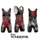 The Warrior wrestling singlet with faith-inspired design by Supreme Singlets