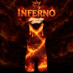 Inferno wrestling singlet back view lava pattern wrestling singlet
